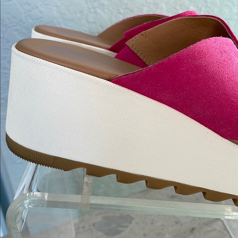 SOREL Pink Suede Platform Sandals 10 - Picture 5 of 10